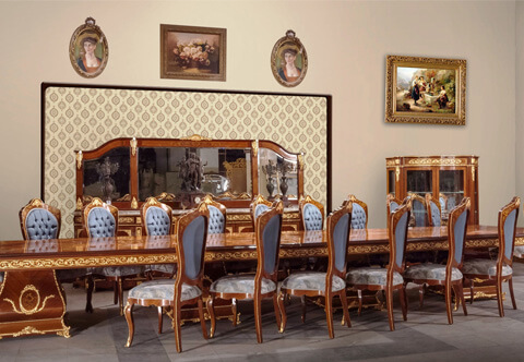 louis xv ormolu mounted 27 pieces royal dining room set